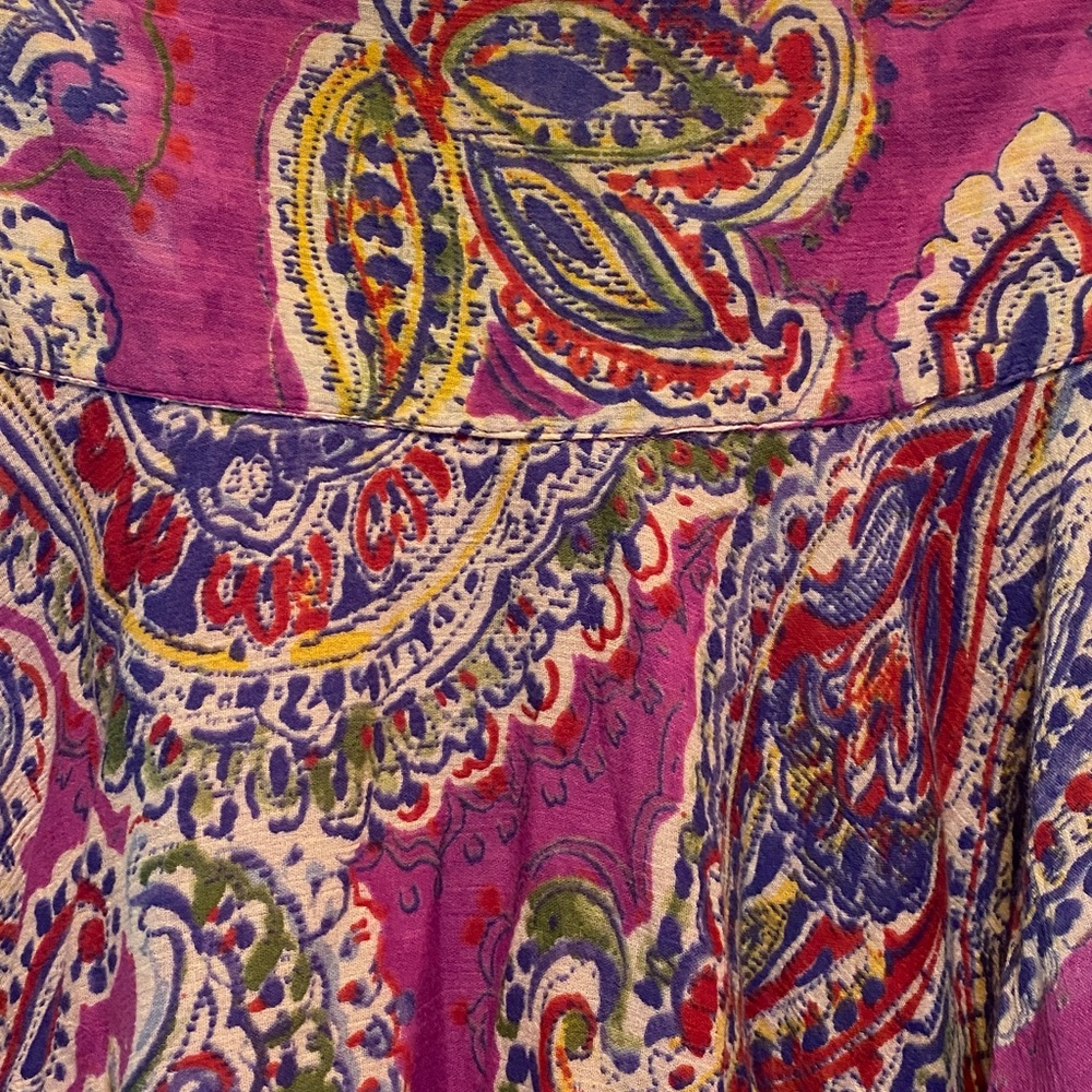 Ralph Lauren Cotton Pink Paisley Skirt - Picture 2 of 4